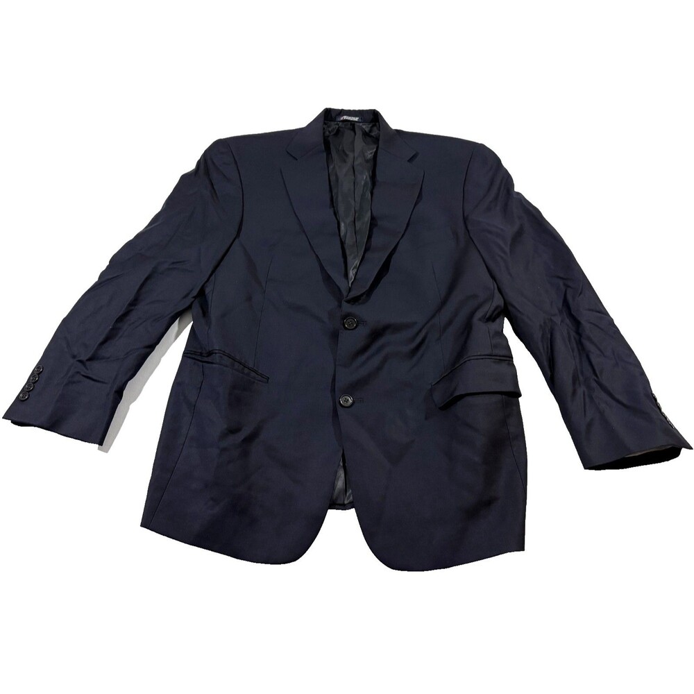 Hart Schaffner Marx Navy Blazer Mens 42S Wool Sport Coat Jacket Preppy Casual